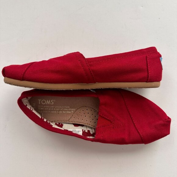 Toms Womens Classic Red Canvas Slip-On Shoes Size 5 Casual Footwear - Picture 10 of 10
